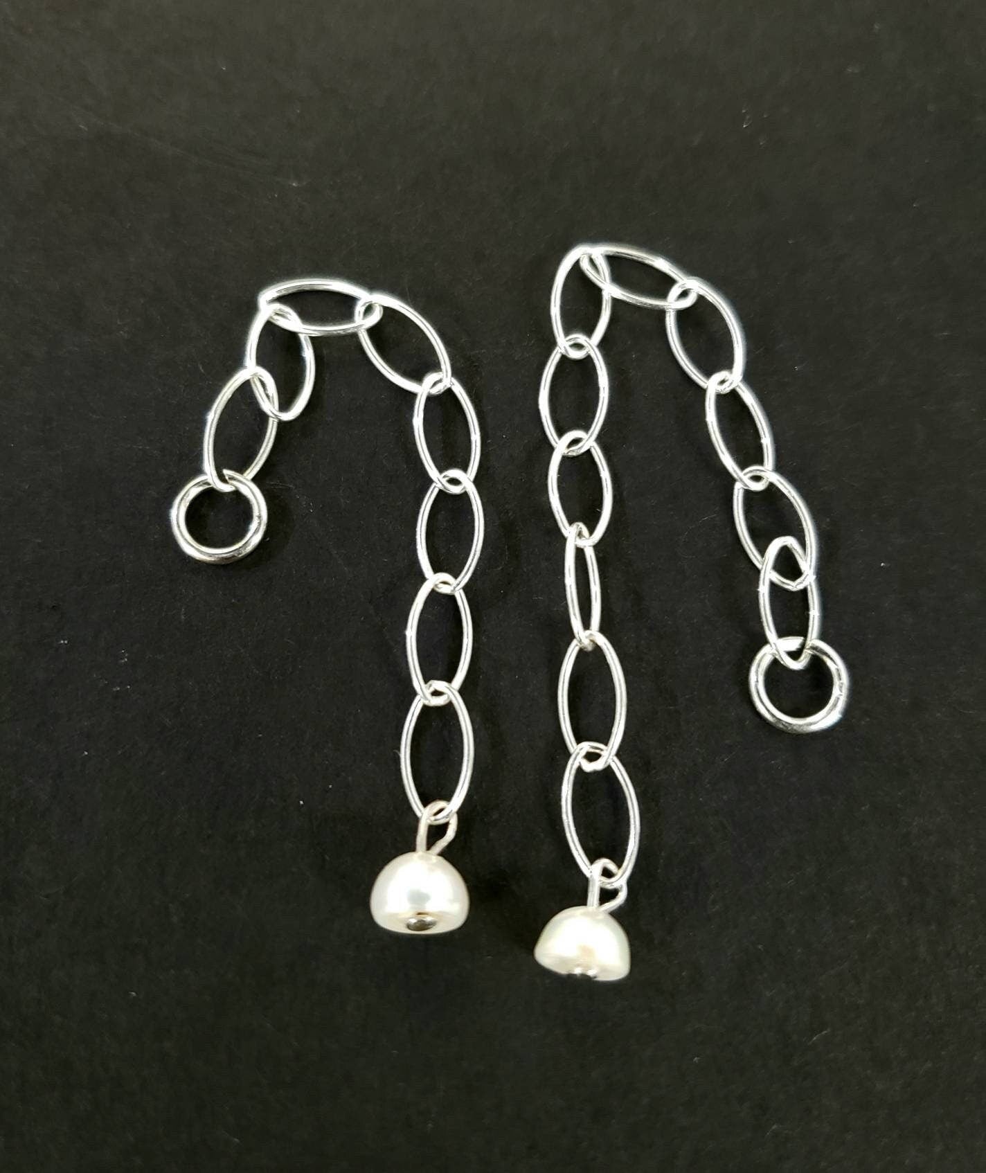 925 sterling silver and 14k gold filled Extender with open Jumping to connect extender with freshwater pearl ending, 2", 3"