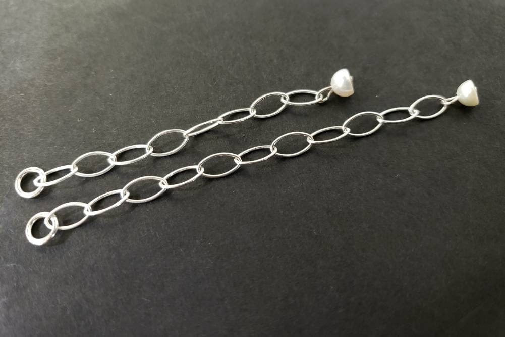 925 sterling silver and 14k gold filled Extender with open Jumping to connect extender with freshwater pearl ending, 2", 3"