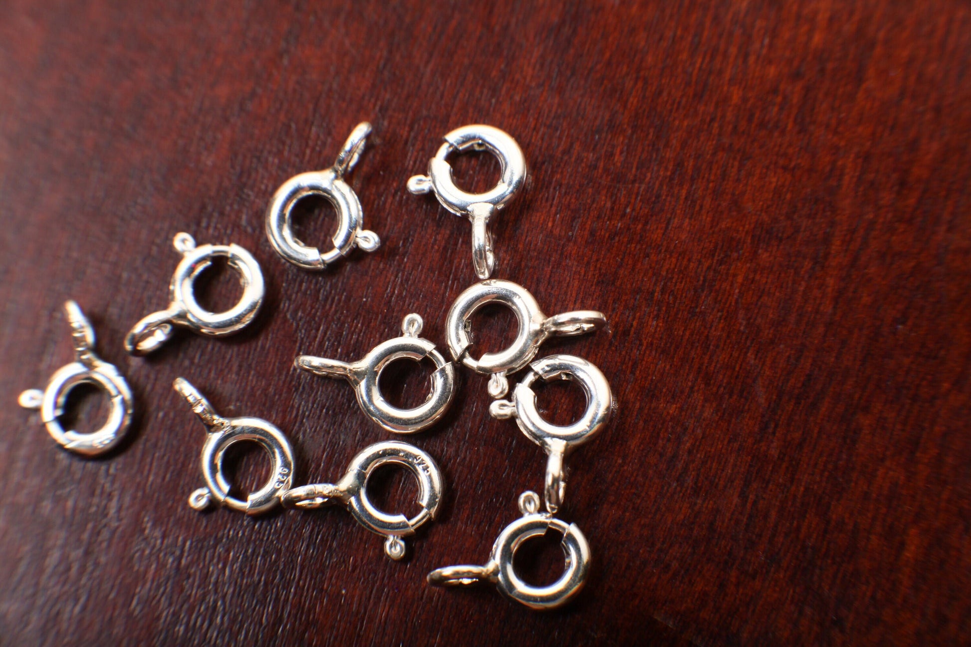 925 Sterling Silver 5mm Spring Ring Clasp with Open Ring, Made In Italy, DIY Jewelry Making Italian Findings,925 stamped ,5,10,20,50 Pieces