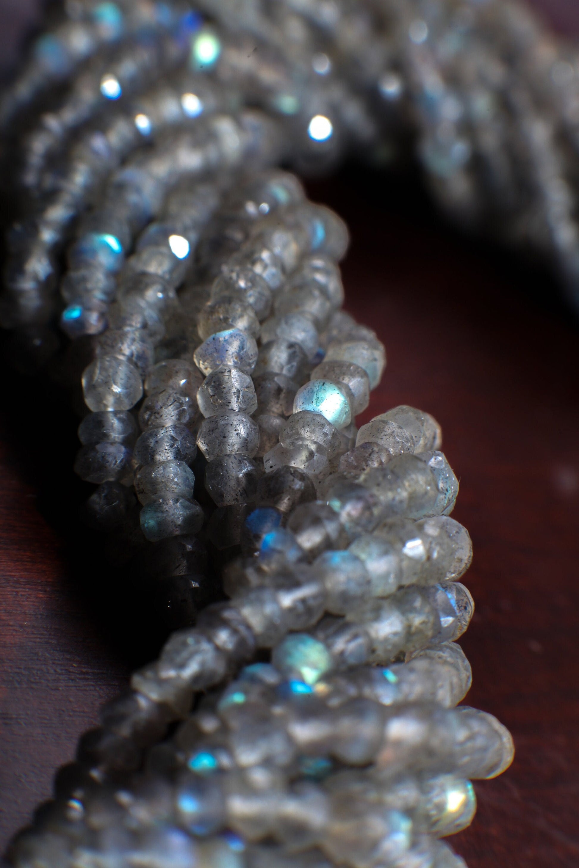 labradorite Rondelle 4-4.5mm faceted Natural Micro Faceted Blue Flash Labradorite Gemstone Jewelry Making DIY Beads 13&quot; Strand