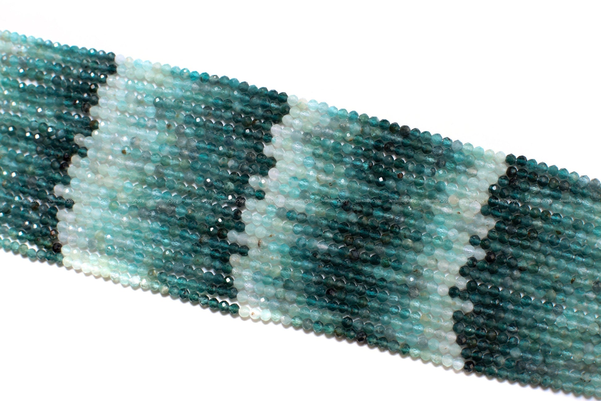 Natural Grandidierite 2mm Faceted Micro Diamond Cut Multi Shaded Round bead, rare, AAA quality,1/2 strand or 12.5&quot; full Strand strand