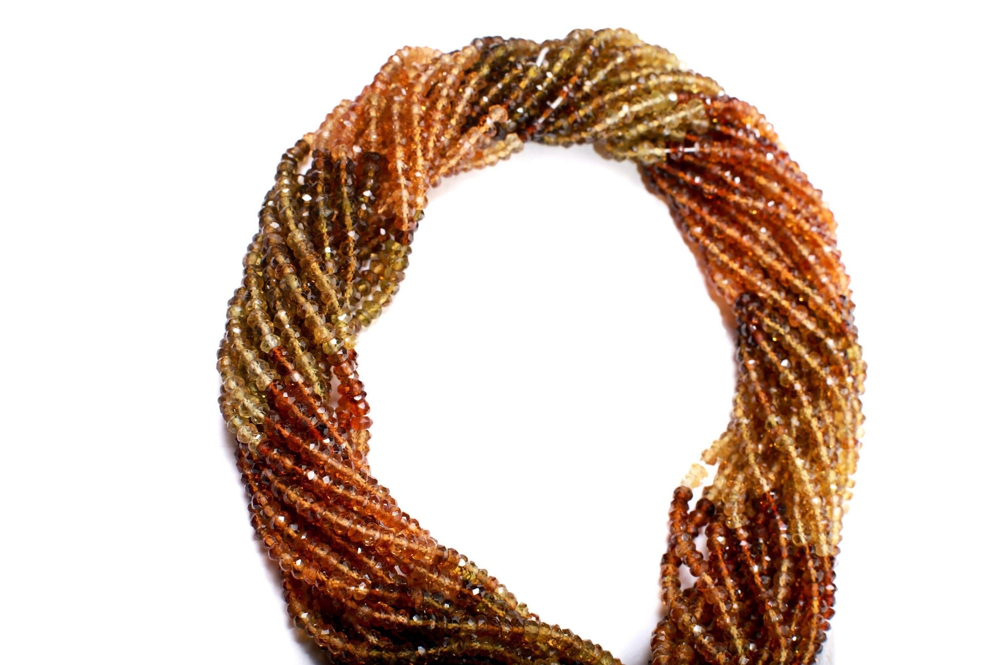 Natural Brown Tourmaline, Petro Tourmaline Faceted 3mm Rondelle Gemstone Beads, 13.25&quot; Strand