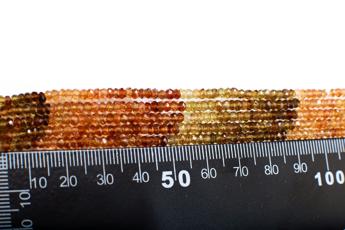 Natural Brown Tourmaline, Petro Tourmaline Faceted 3mm Rondelle Gemstone Beads, 13.25" Strand