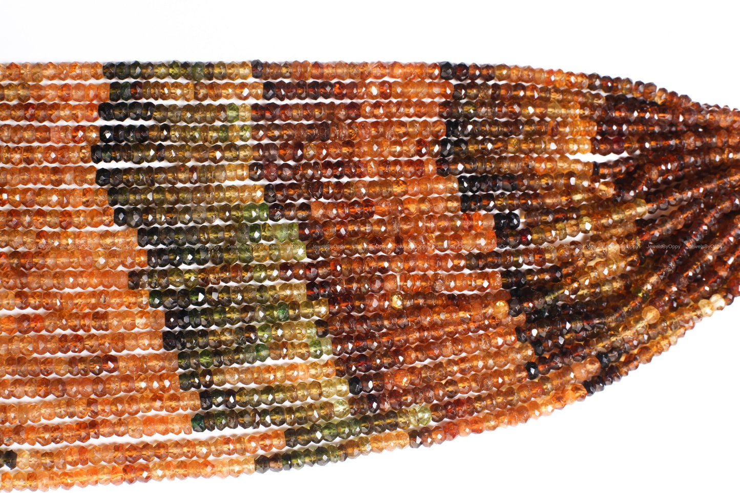 Natural Brown Tourmaline, Petro Tourmaline Faceted 4-4.5mm Rondelle Gemstone Beads, 13.25" Strand