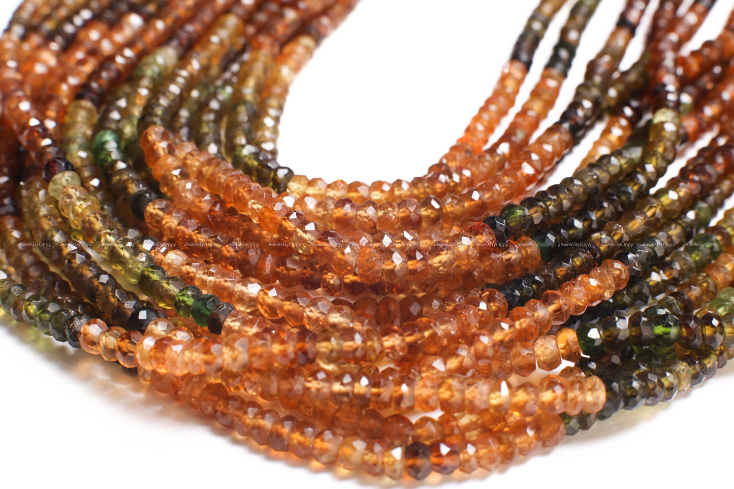 Natural Brown Tourmaline, Petro Tourmaline Faceted 4-4.5mm Rondelle Gemstone Beads, 13.25&quot; Strand