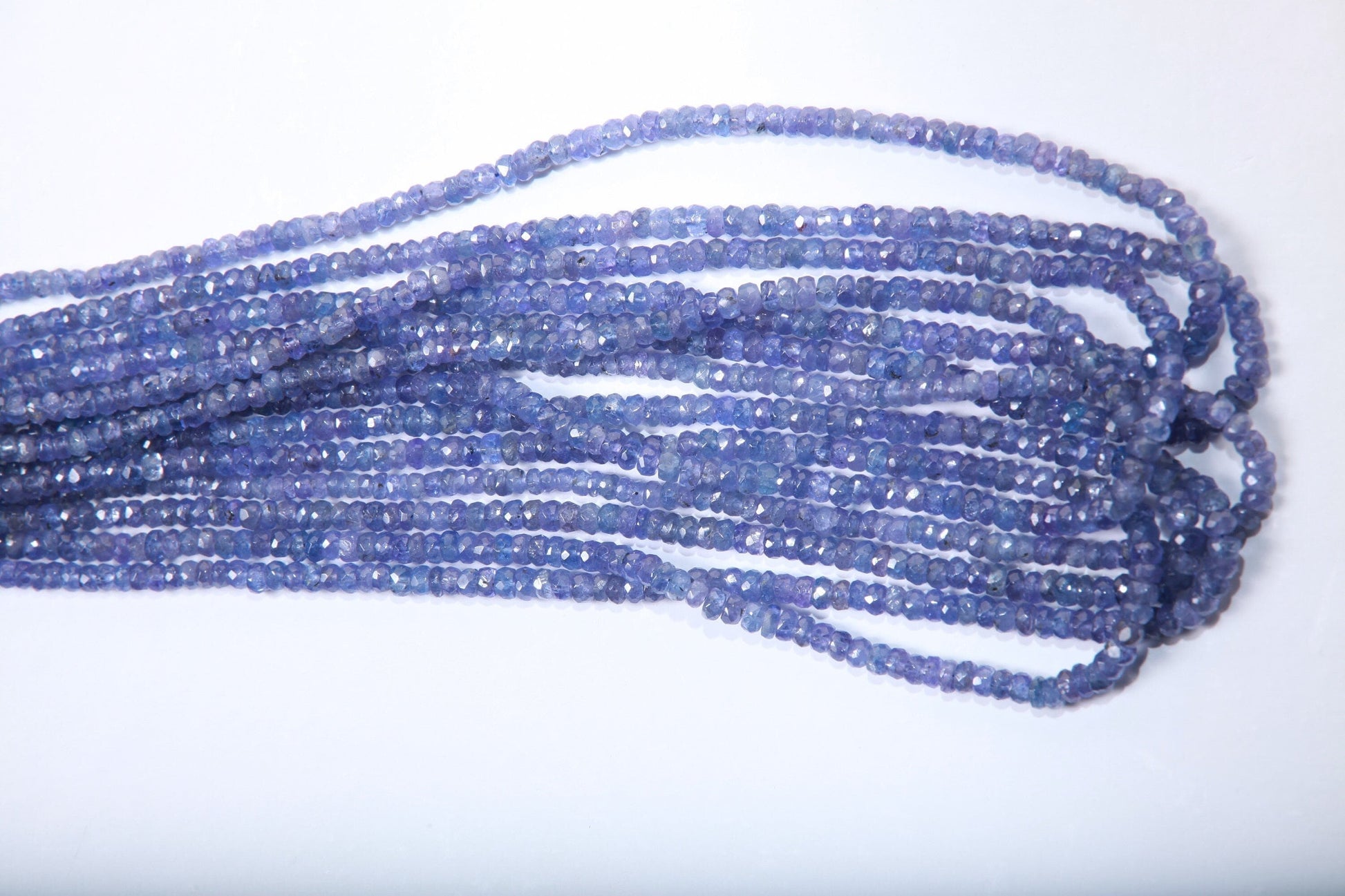 Natural Tanzanite Faceted 4mm Rondelle Gemstone Violet Blue Beads AAA very good quality DIY Jewelry Making 13” Strand,