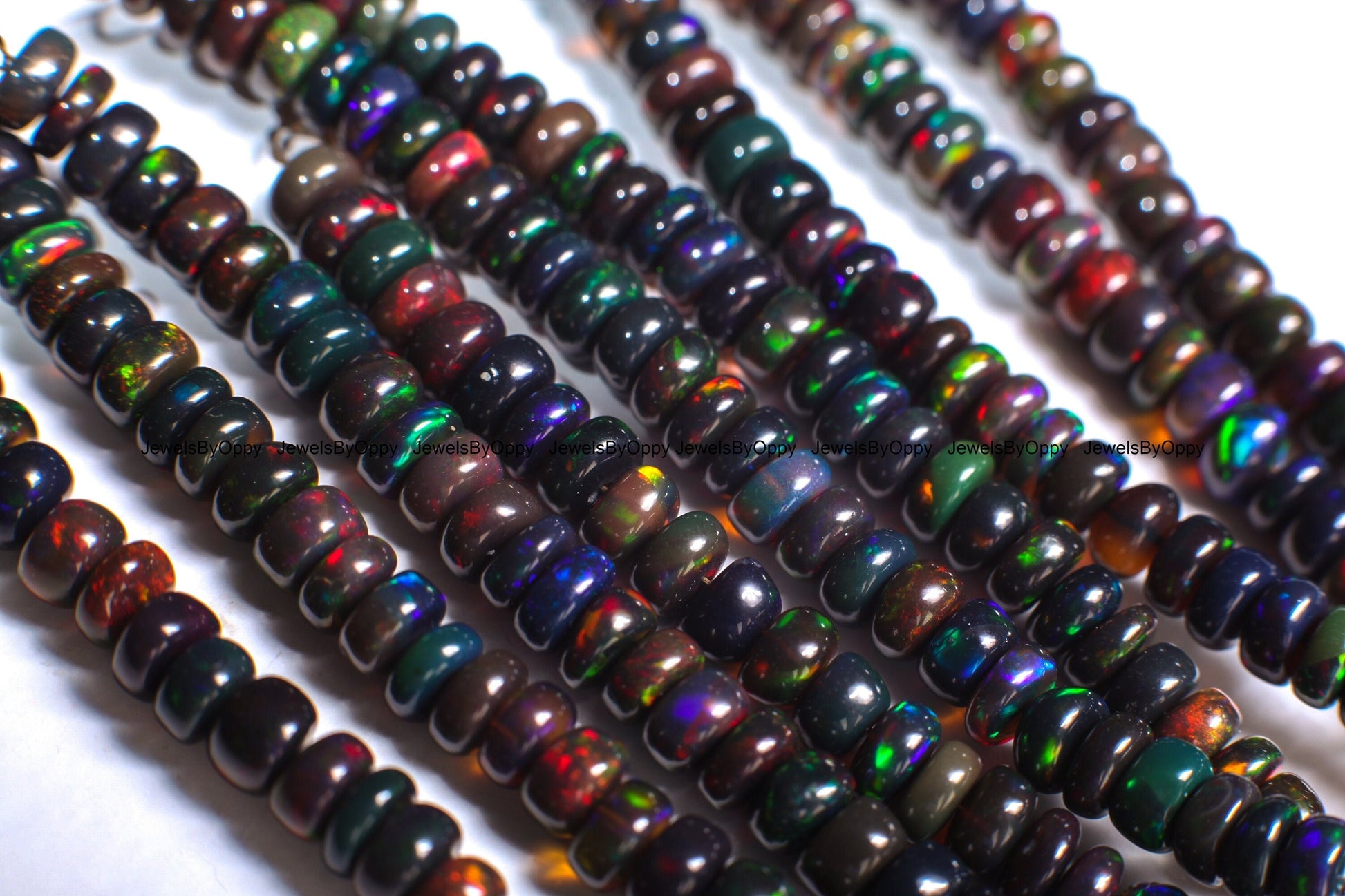 Black Ethiopian Opal Smooth Rondelle 4.5-5mm, Jewelry Making Bracelet, Necklace, Natural, High Quality Gemstone Beads 3&quot;, 7&quot;, 15&quot; strand