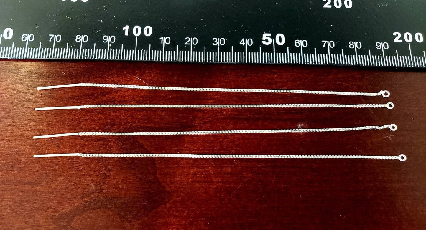 925 sterling silver 5&quot; , 127mm long box chain ear thread,high quality threader earwire,jewelry making findings.925 stamped,1 pair (2 pieces)