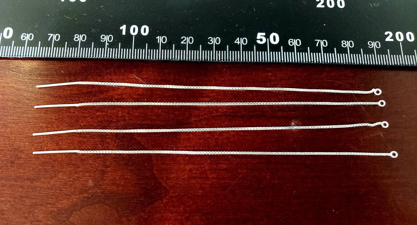 925 sterling silver 5&quot; , 127mm long box chain ear thread,high quality threader earwire,jewelry making findings.925 stamped,1 pair (2 pieces)