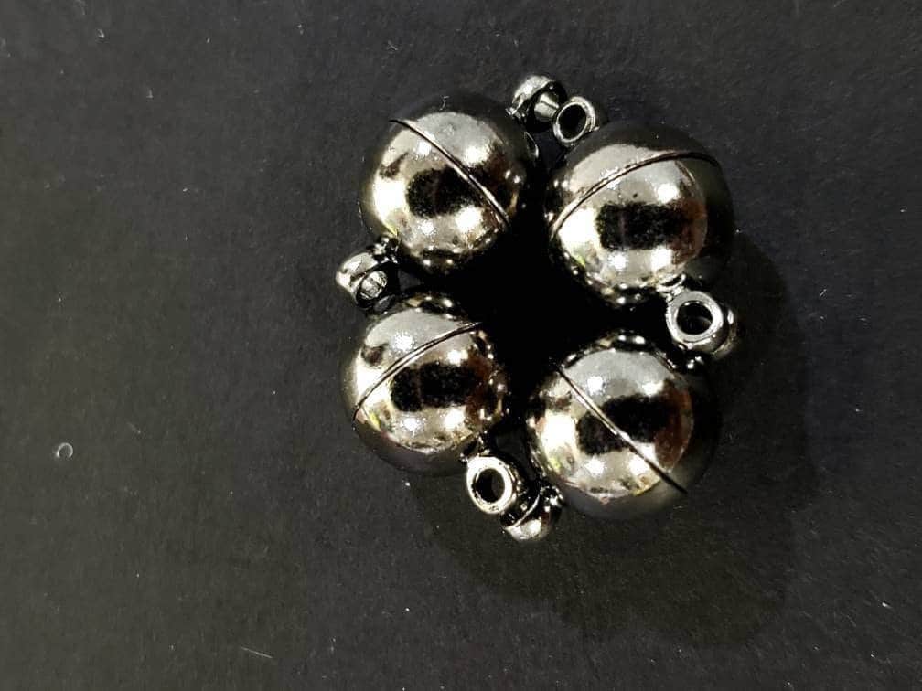 4 sets magnetic clasp 10mm round very strong magnet, silver, gold, black and Rose Gold plated brass, good quality, jewelry making clasp