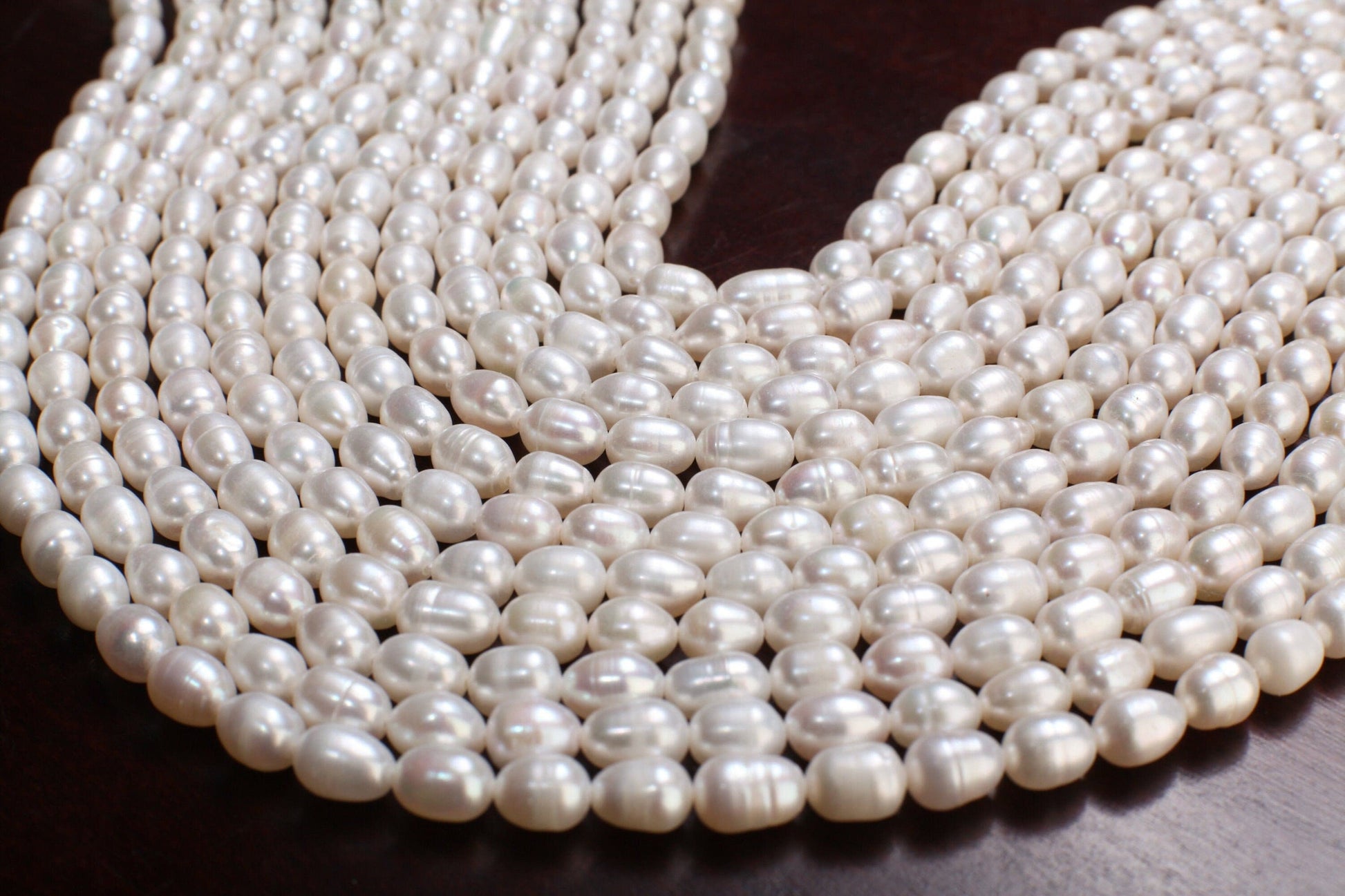 Natural Freshwater Pearl 5x7-8mm Potato Pearl, Good Luster 15" Jewelry Making Pearl Bracelet, Earrings, Necklace