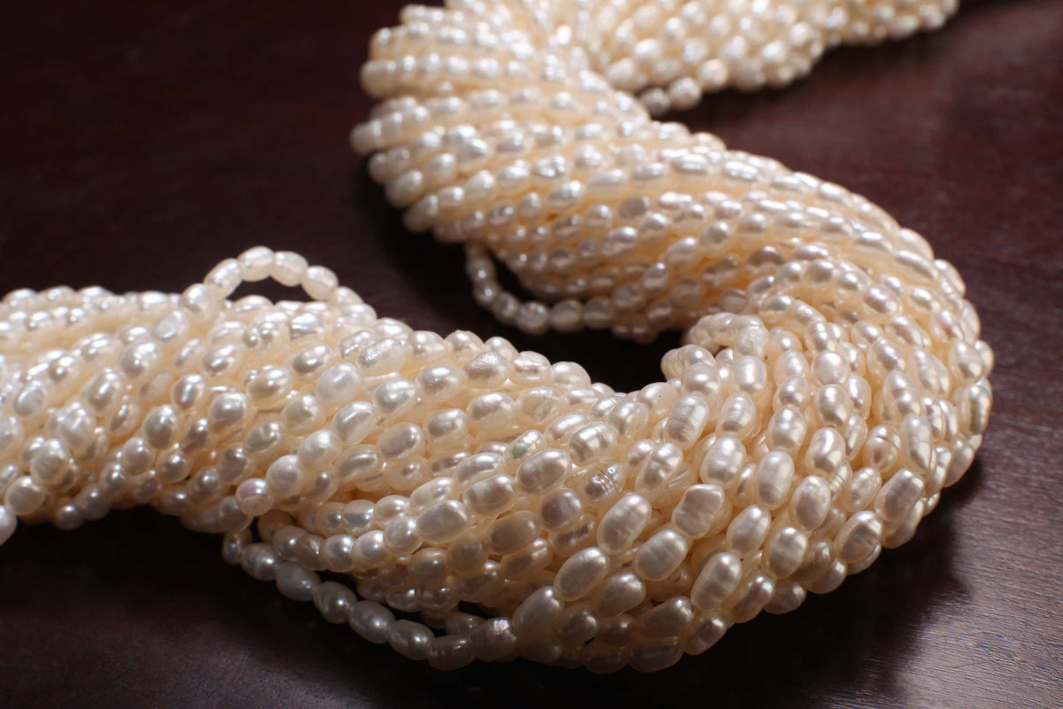 Natural Freshwater Pearl 5x7-8mm Potato Pearl, Good Luster 15" Jewelry Making Pearl Bracelet, Earrings, Necklace