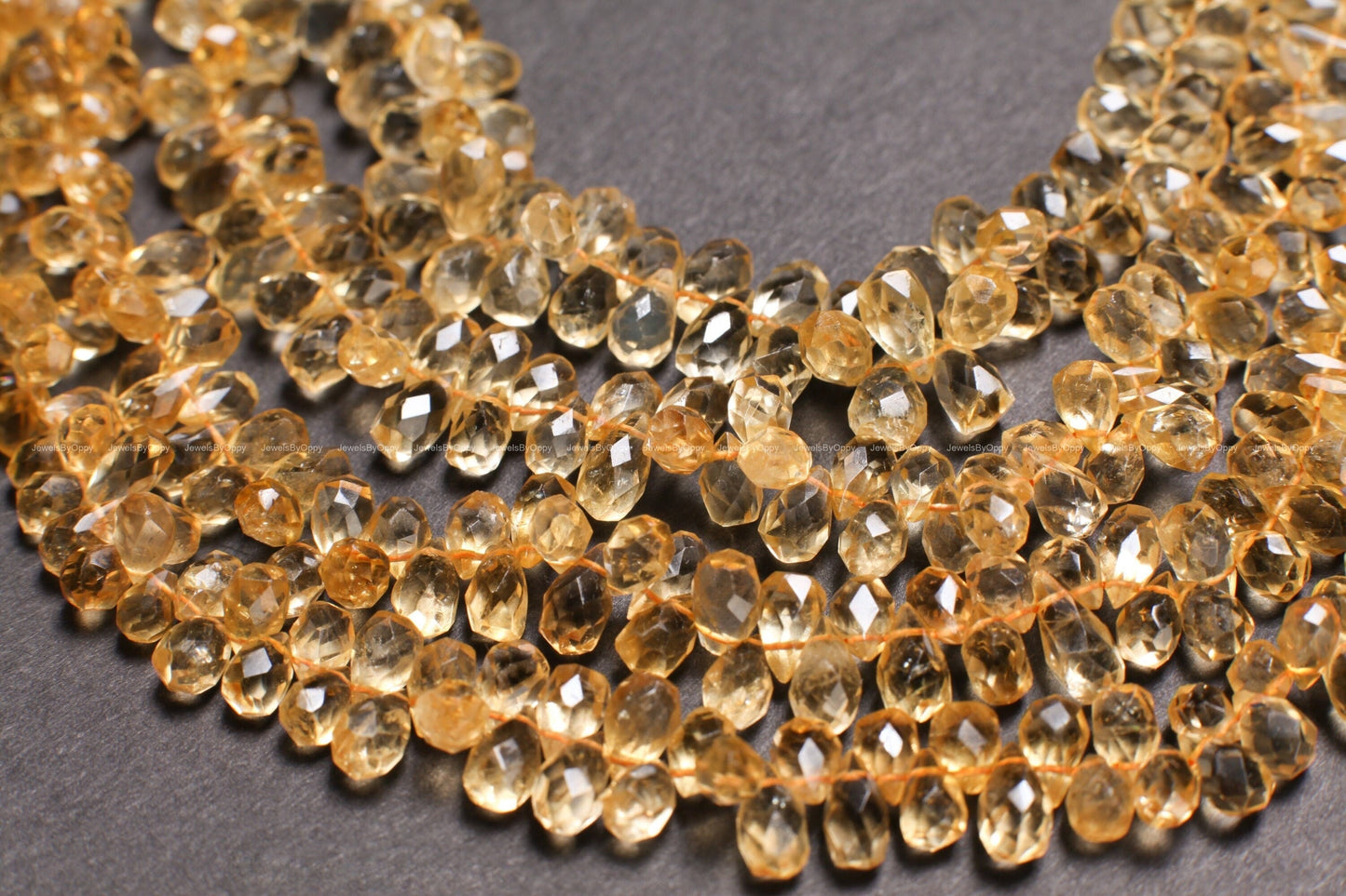 Citrine Faceted Briolette, Natural Citrine Gemstone Teardrop 4×6-5×8mm Jewelry Making Earring, Necklace 18Pcs,36Pcs
