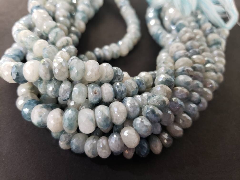 Natural Sapphirine mystic Faceted Roundel 6mm and 7mm Beads,High quality Rare jewelry Making Beads 8" Strand
