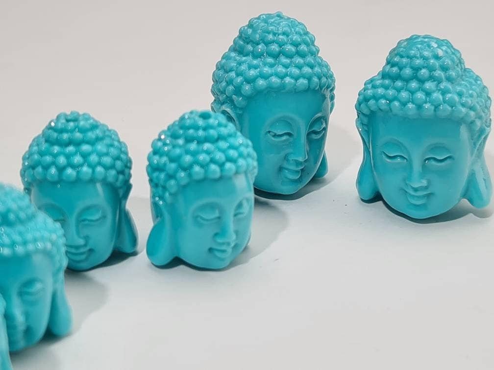 Buddha Goddess of Mercy Quan Yin Bead, 13x18-18x25mm Turquoise Blue Buddha Beads, Jewelry Making Beads, DIY Necklace Focal Beads.