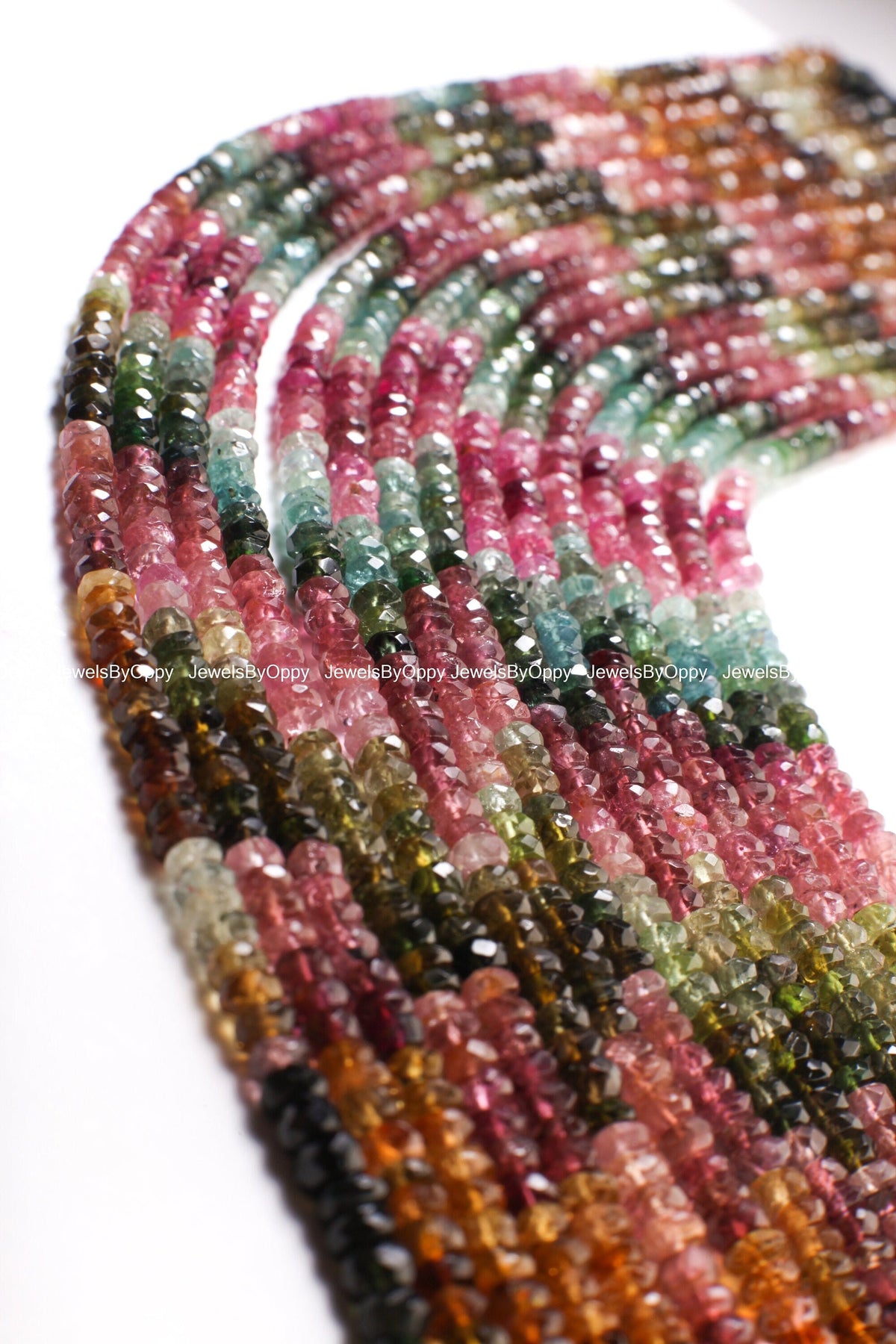 Natural Watermelon Tourmaline 4-5.5mm Rondelle, AAA Quality Faceted Micro Diamond Cut Tourmaline Rondelle, Jewelry Making Beads 13" St