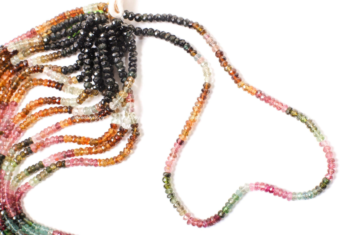 Natural Watermelon Tourmaline 4-5.5mm Rondelle, AAA Quality Faceted Micro Diamond Cut Tourmaline Rondelle, Jewelry Making Beads 13" St