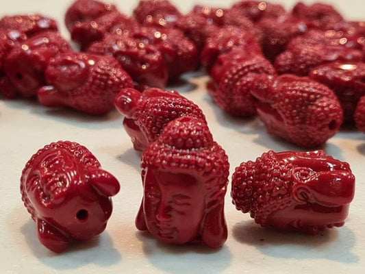 2,4 pcs Buddha Goddess of Mercy Quan Yin Bead, 13x18mm Red Buddha Beads, Jewelry Making Beads, DIY Necklace Focal Beads