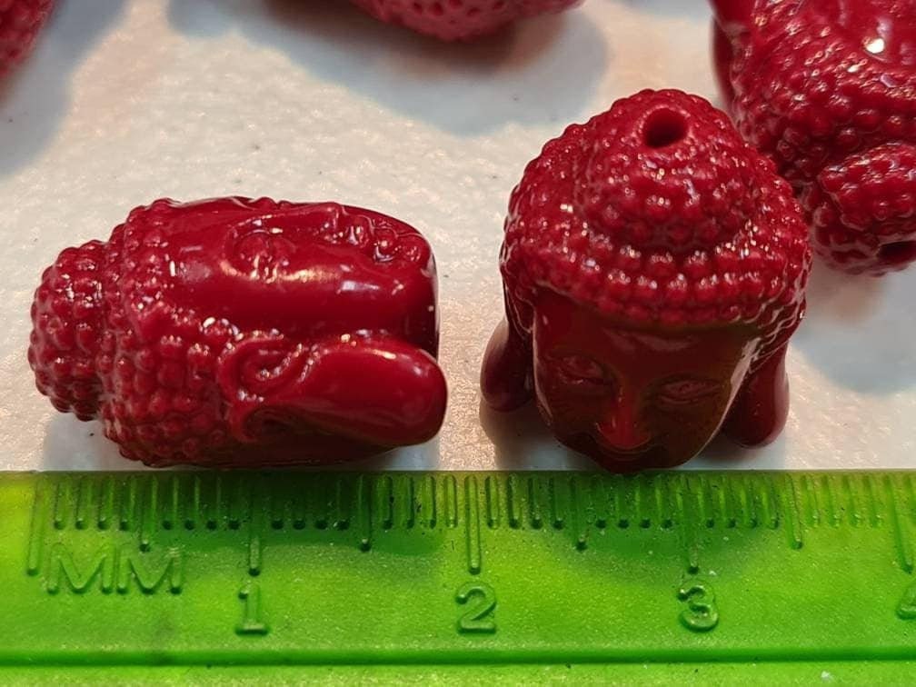 2,4 pcs Buddha Goddess of Mercy Quan Yin Bead, 13x18mm Red Buddha Beads, Jewelry Making Beads, DIY Necklace Focal Beads