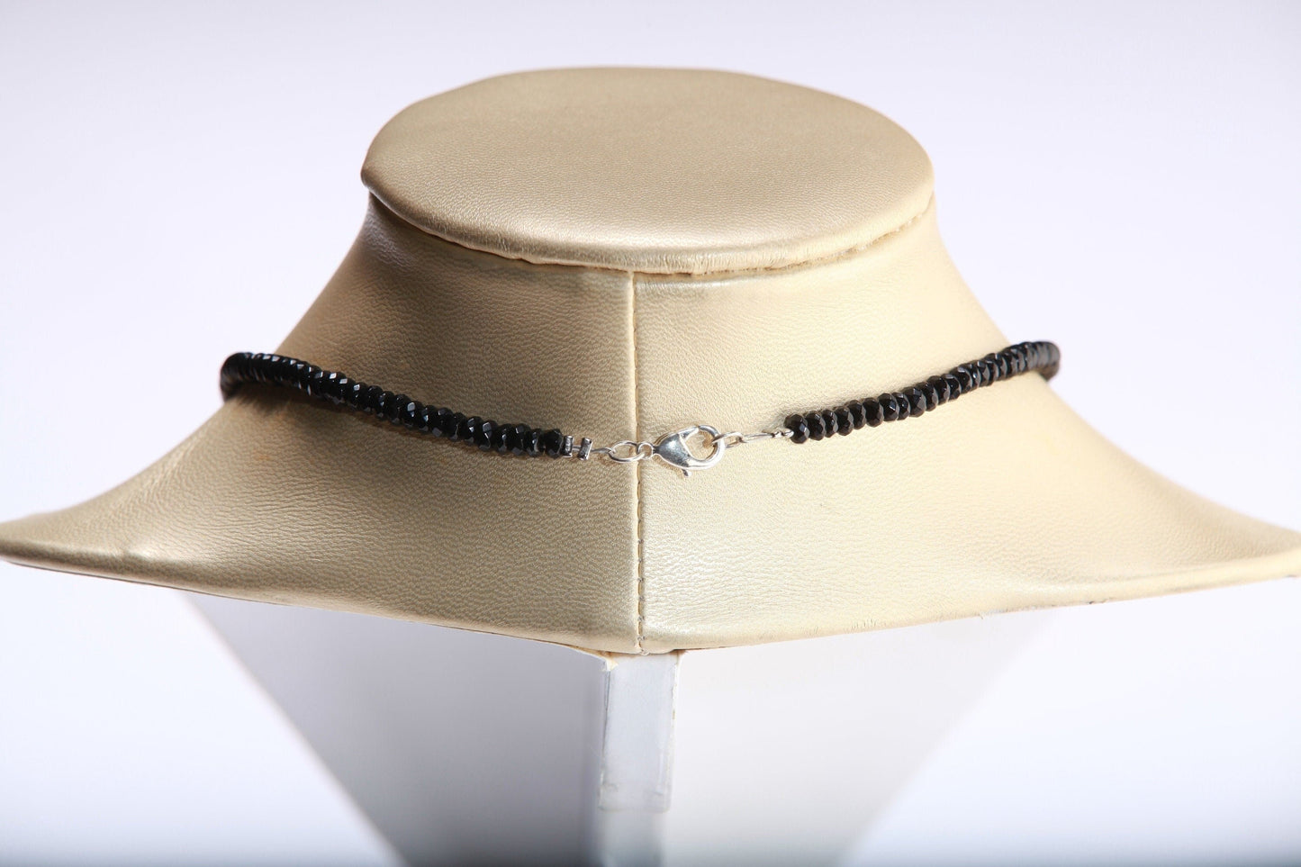 Pearl Necklace Black Onyx Faceted Gemstone Round and Roundel with 13x15mm Freshwater Pearl Centerpiece Teardrop Focal Statement Necklace