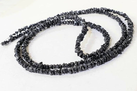 Natural Black Diamond Raw Uncut nugget bead, AAA Quality 2- 3mm Diamond Raw chips bead for Jewelry making 3", 6" , 15"