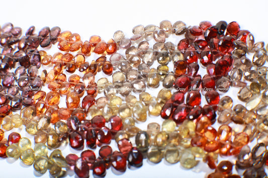 Natural Tundra Sapphire AAA 5-6.5mm Shaded Micro Faceted Diamond Cut Pear Drop Gemstone Beads Briolette 4&quot;, 9&quot; Strand