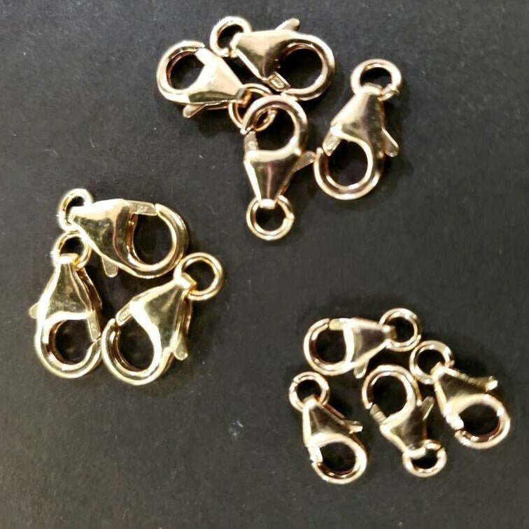 14K good filled Trigger Lobster Clasp 8mm, 10mm and 12mm with open Jump Ring, 14K Gold Filled, 14/20 stamped, made in USA