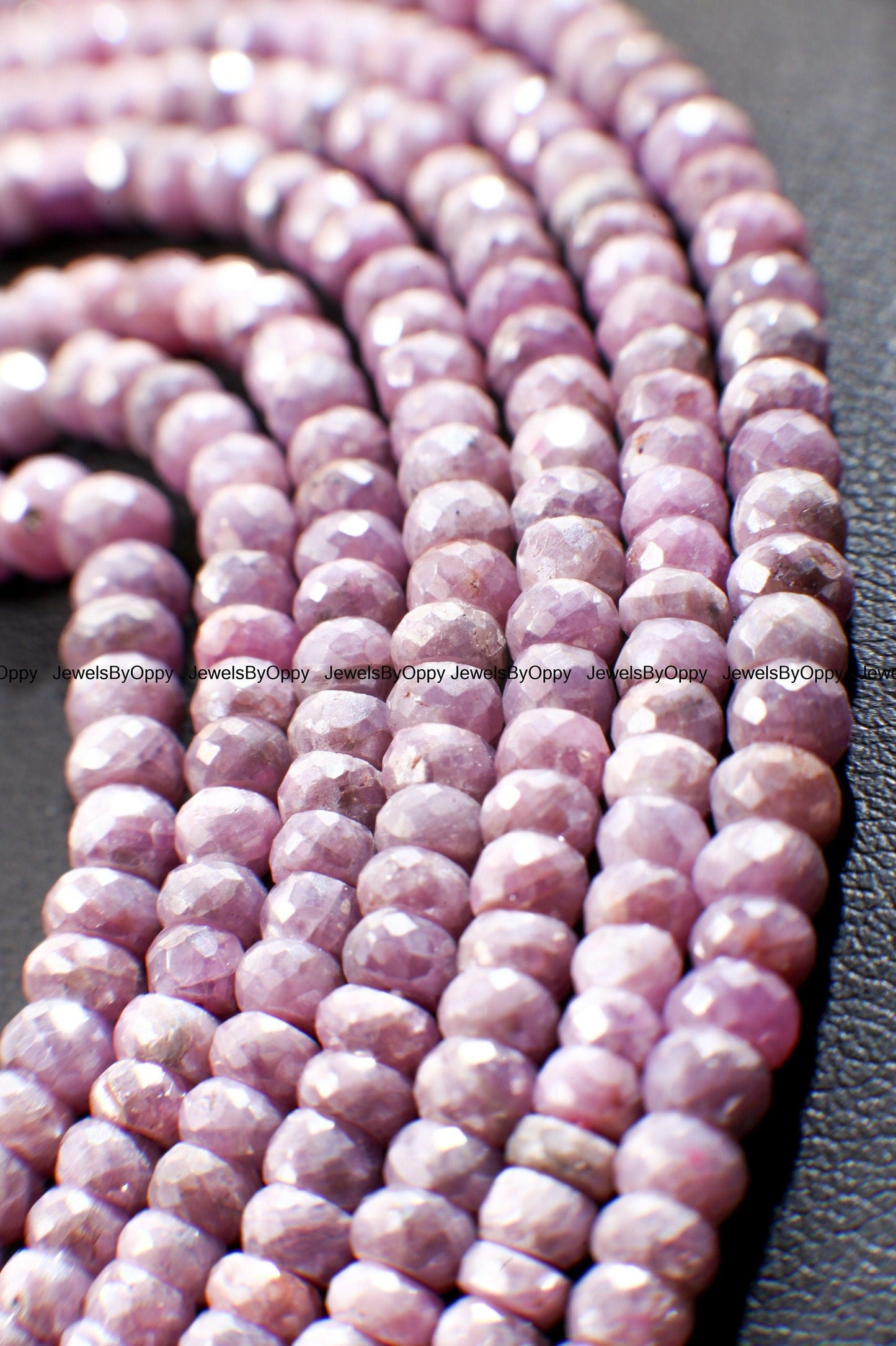 Pink Silverite Sapphire Rondelle, Rare Natural Pink Sapphire Faceted Roundel 2.5-6.5mm, Jewelry Making Gemstone Beads 3",6",13" Strand