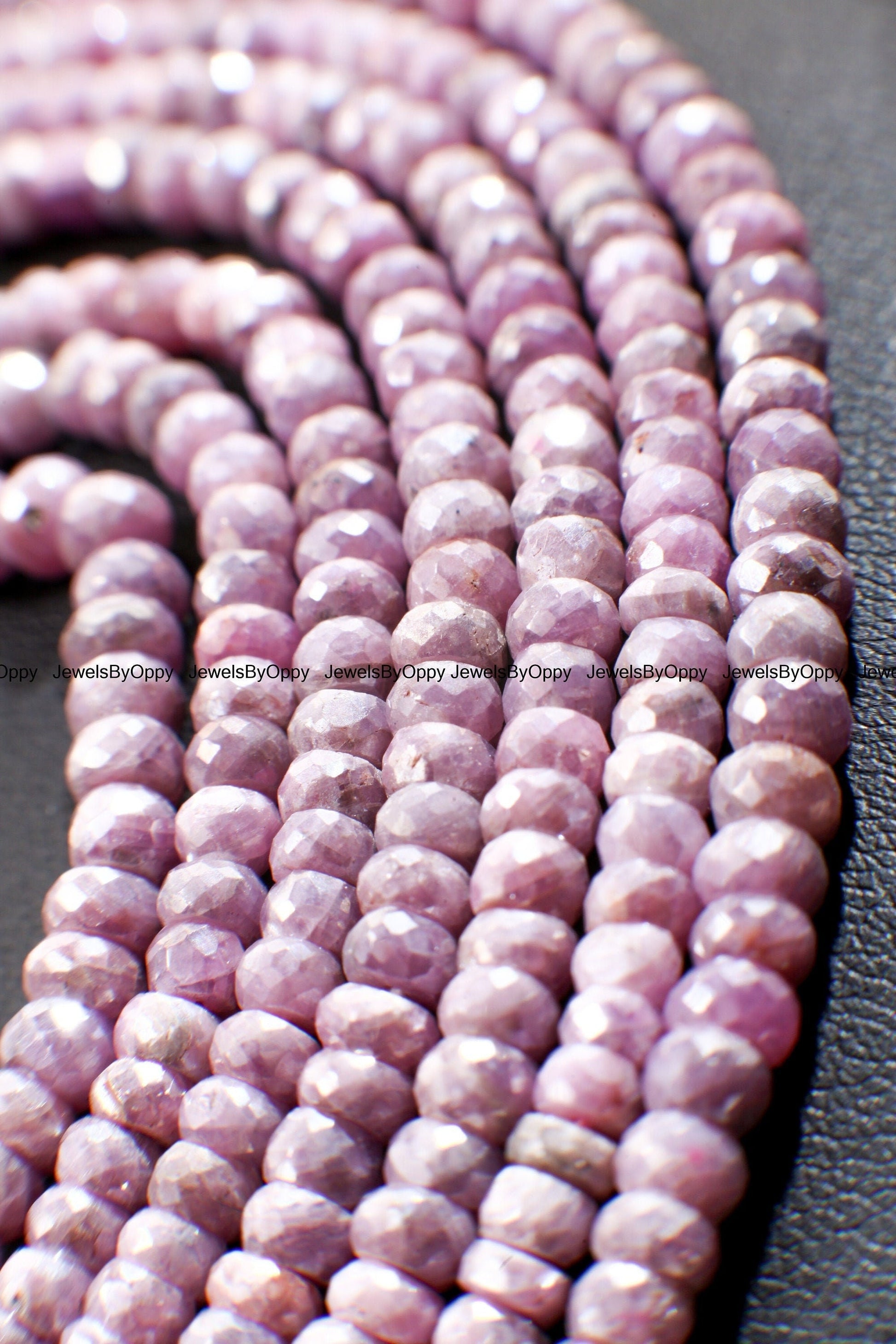 Pink Silverite Sapphire Rondelle, Rare Natural Pink Sapphire Faceted Roundel 2.5-6.5mm, Jewelry Making Gemstone Beads 3",6",13" Strand