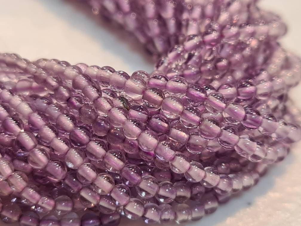 Pink Amethyst 2mm Round Beads, Jewelry Making Round Polished Gemstone Beads, DIY Necklace, Bracelet 15.75&quot; Strand