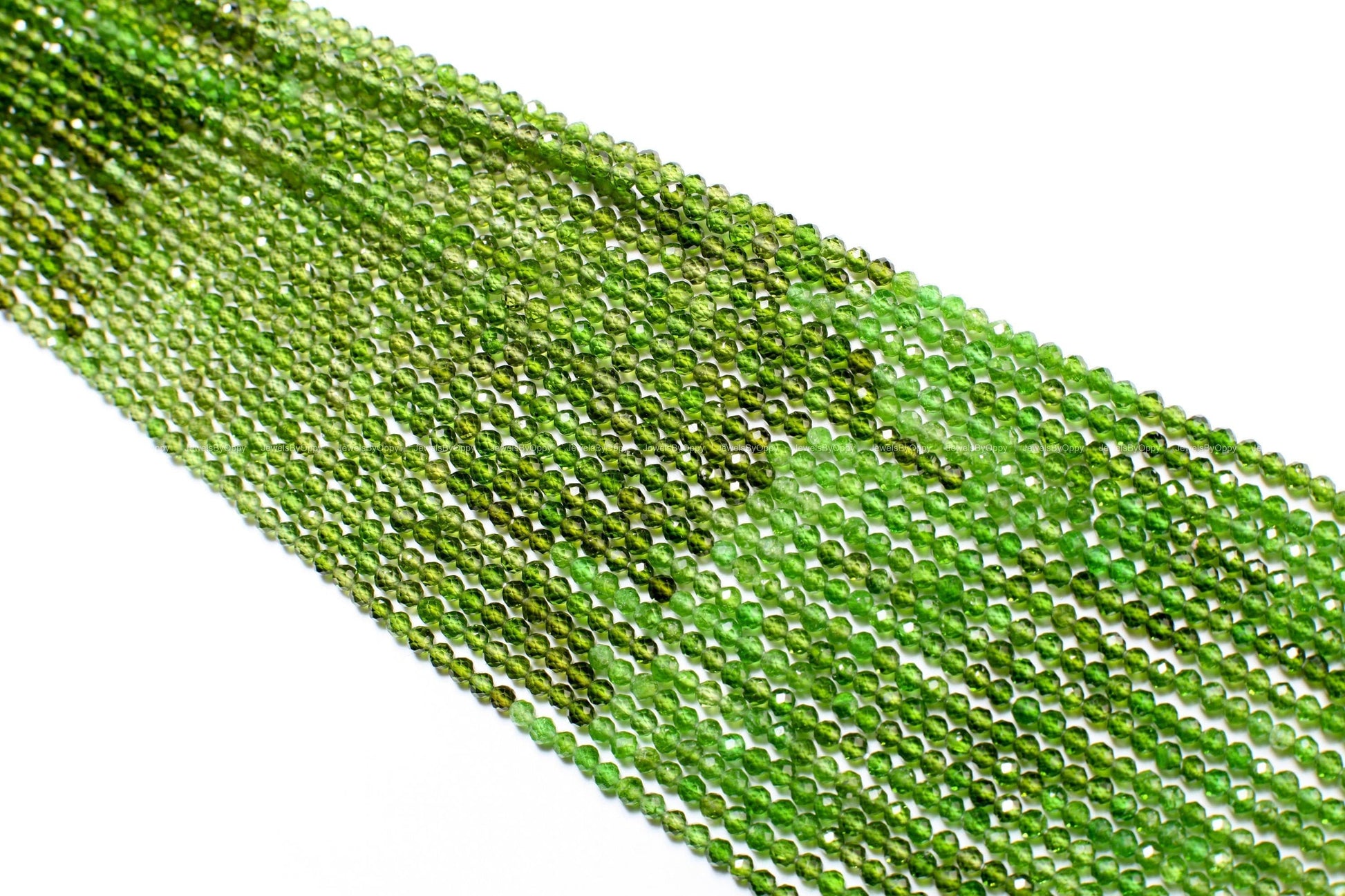 Natural Chrome Tourmaline 2.5mm Micro Faceted Round Beads 12.5&quot; Strand, AAA High Quality Shaded Chrome Tourmaline,Rare Green Indicolite Bead