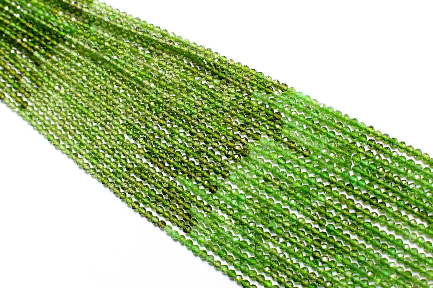 Natural Chrome Tourmaline 2.5mm Micro Faceted Round Beads 12.5" Strand, AAA High Quality Shaded Chrome Tourmaline,Rare Green Indicolite Bead