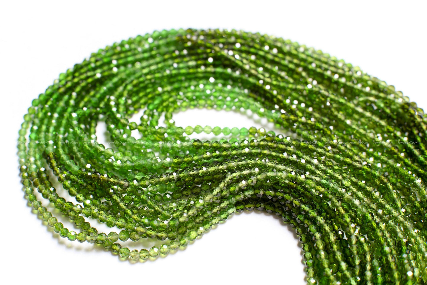 Natural Chrome Tourmaline 2.5mm Micro Faceted Round Beads 12.5&quot; Strand, AAA High Quality Shaded Chrome Tourmaline,Rare Green Indicolite Bead