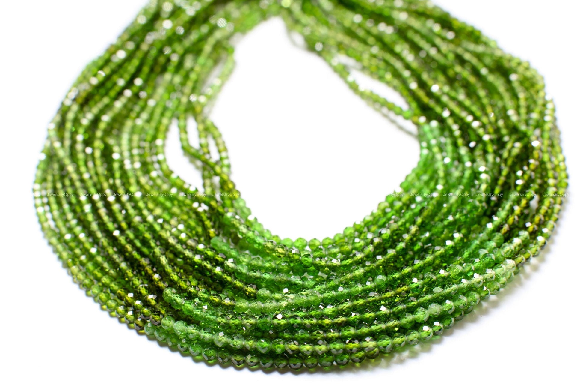Natural Chrome Tourmaline 2.5mm Micro Faceted Round Beads 12.5" Strand, AAA High Quality Shaded Chrome Tourmaline,Rare Green Indicolite Bead