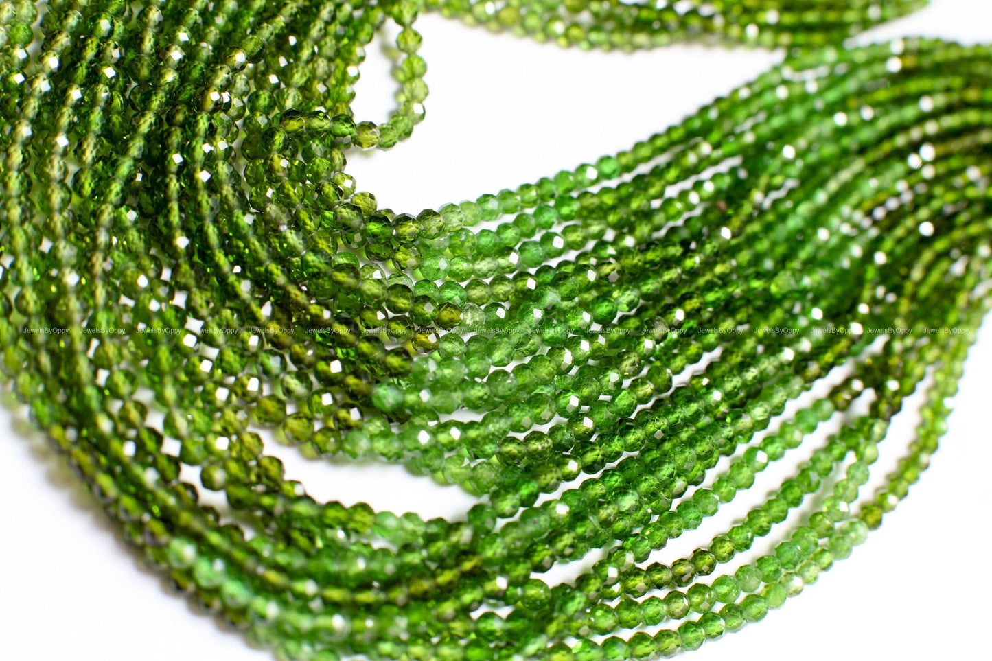 Natural Chrome Tourmaline 2.5mm Micro Faceted Round Beads 12.5&quot; Strand, AAA High Quality Shaded Chrome Tourmaline,Rare Green Indicolite Bead