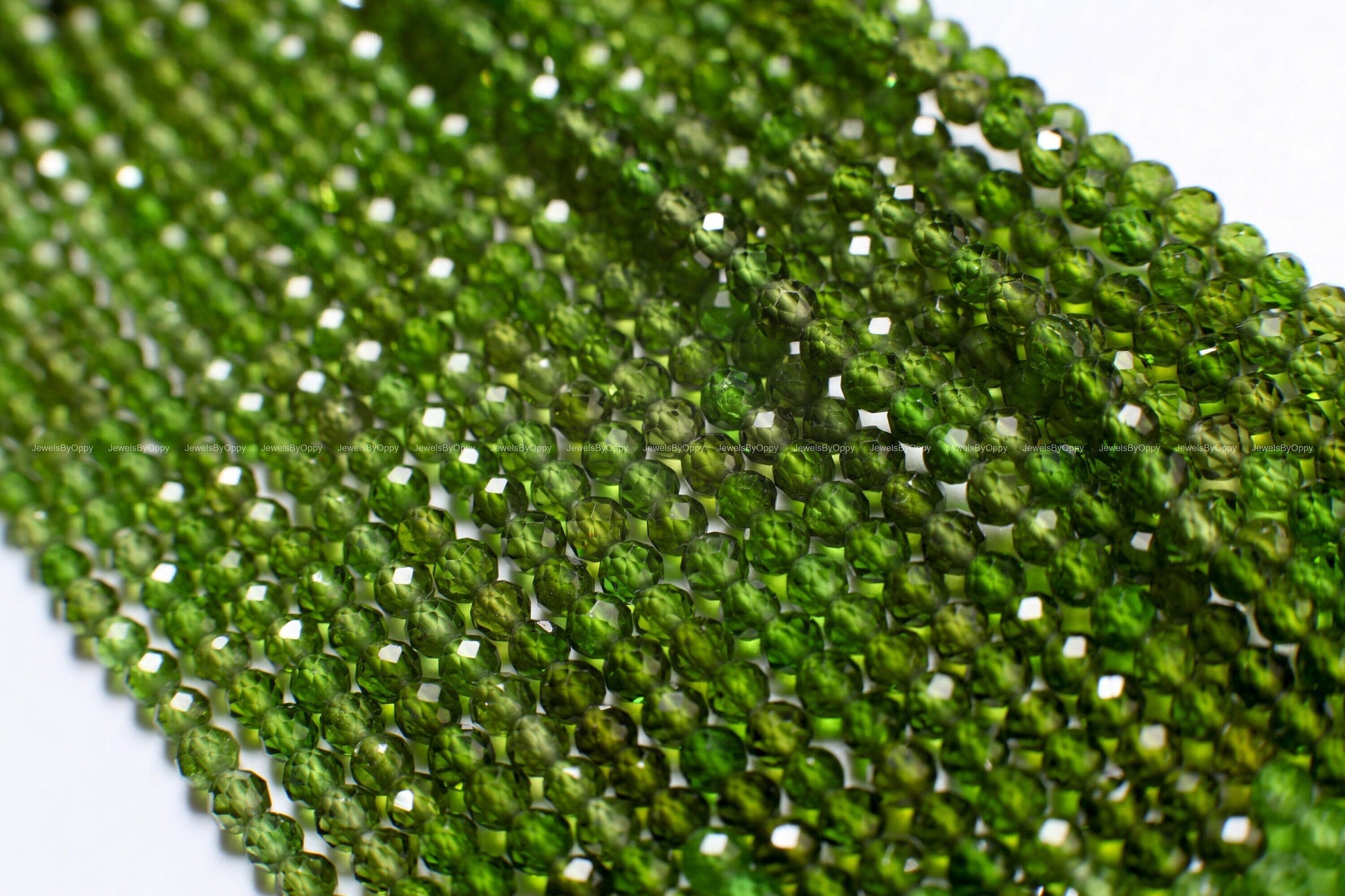 Natural Chrome Tourmaline 2.5mm Micro Faceted Round Beads 12.5&quot; Strand, AAA High Quality Shaded Chrome Tourmaline,Rare Green Indicolite Bead