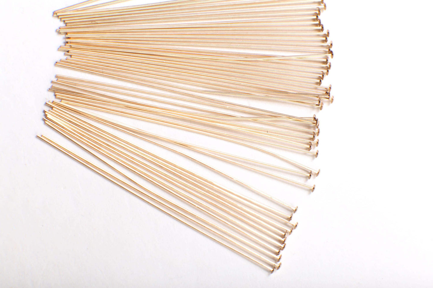 Flat Head Pin 2" 24 Gauge, 925 Sterling Silver & 14K Gold Filled, DIY Jewelry Making Findings, Beading Supplies, Made in USA