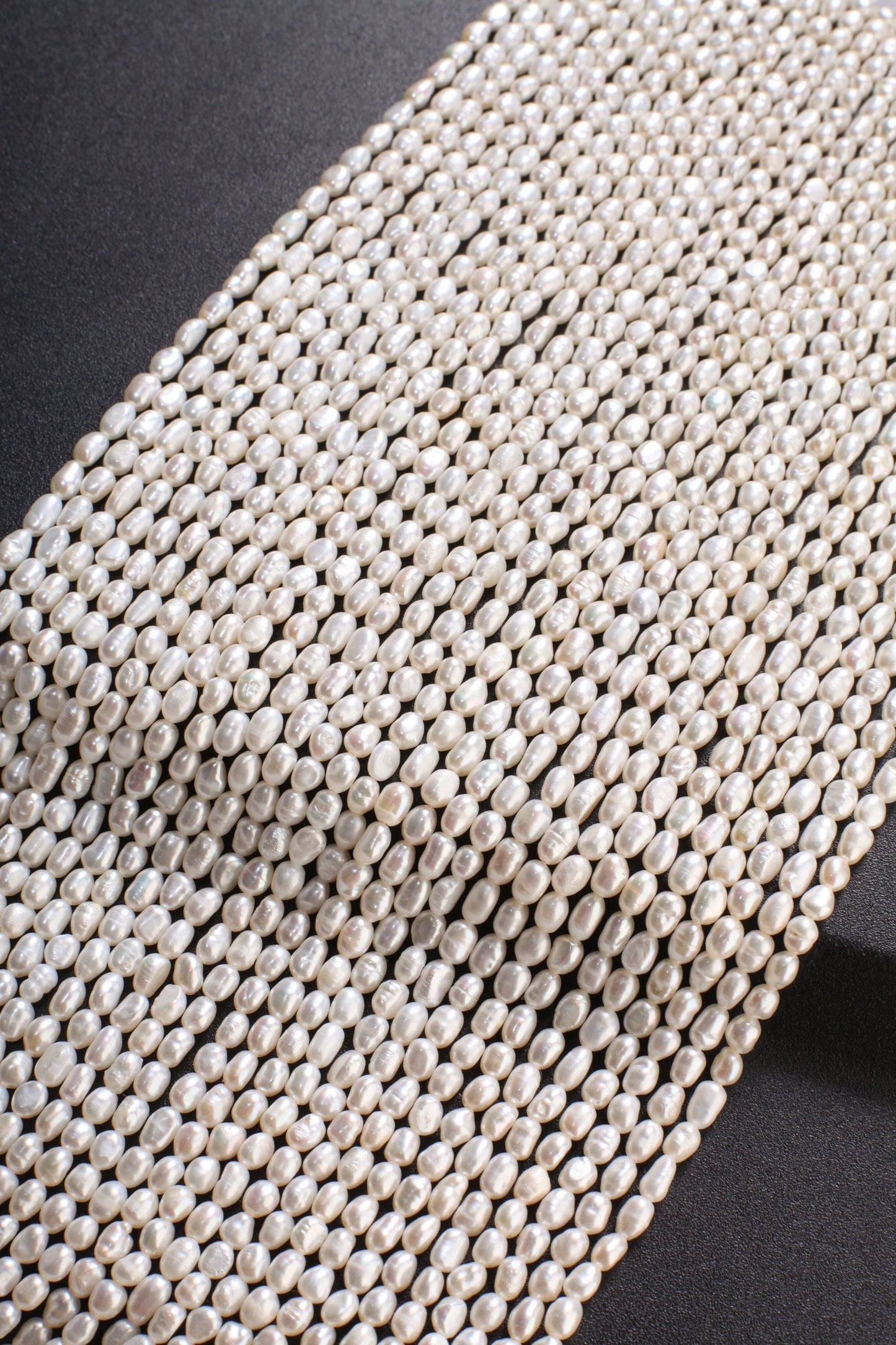 Natural Freshwater Pearl 3x4.5-5.5mm Potato small Pearl, Good Luster 14&quot; Jewelry making pearl high luster AAA quality.single or bulk