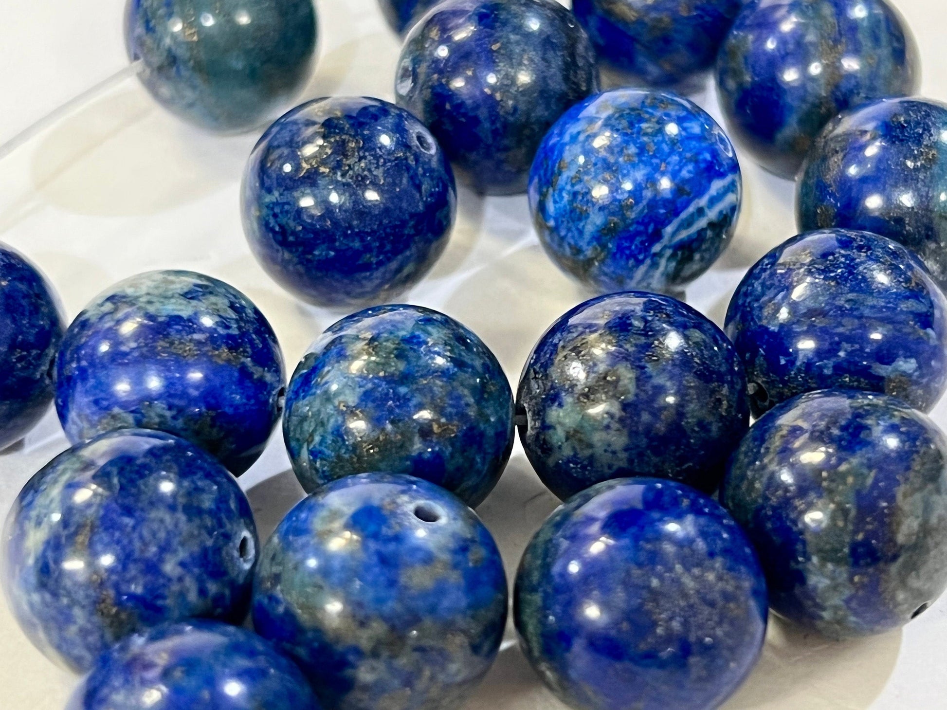 Genuine Lapis Lazuli AA Heavy Weight 16mm and 18mm Round bead for Art Deco, Pocket Stone, Jewelry Making, Pendant, Focal Piece