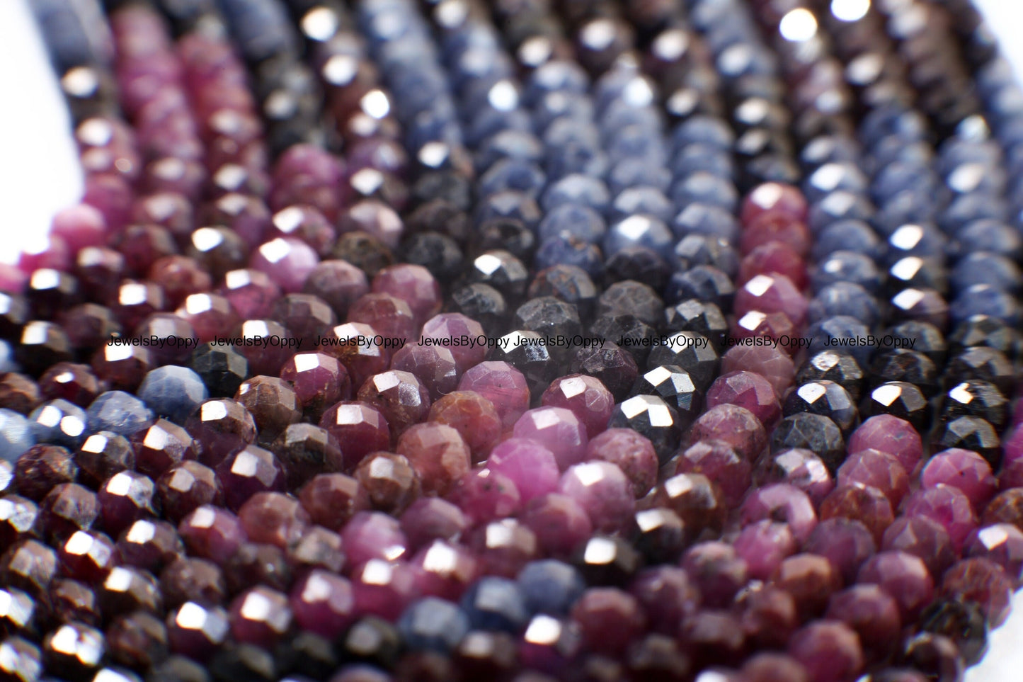 Multi Sapphire Rondelle, Natural 3mm pink Sapphire, blue Sapphire Faceted Roundel, wonder Sapphire Jewelry Making Beads in 12.75&quot; Strand