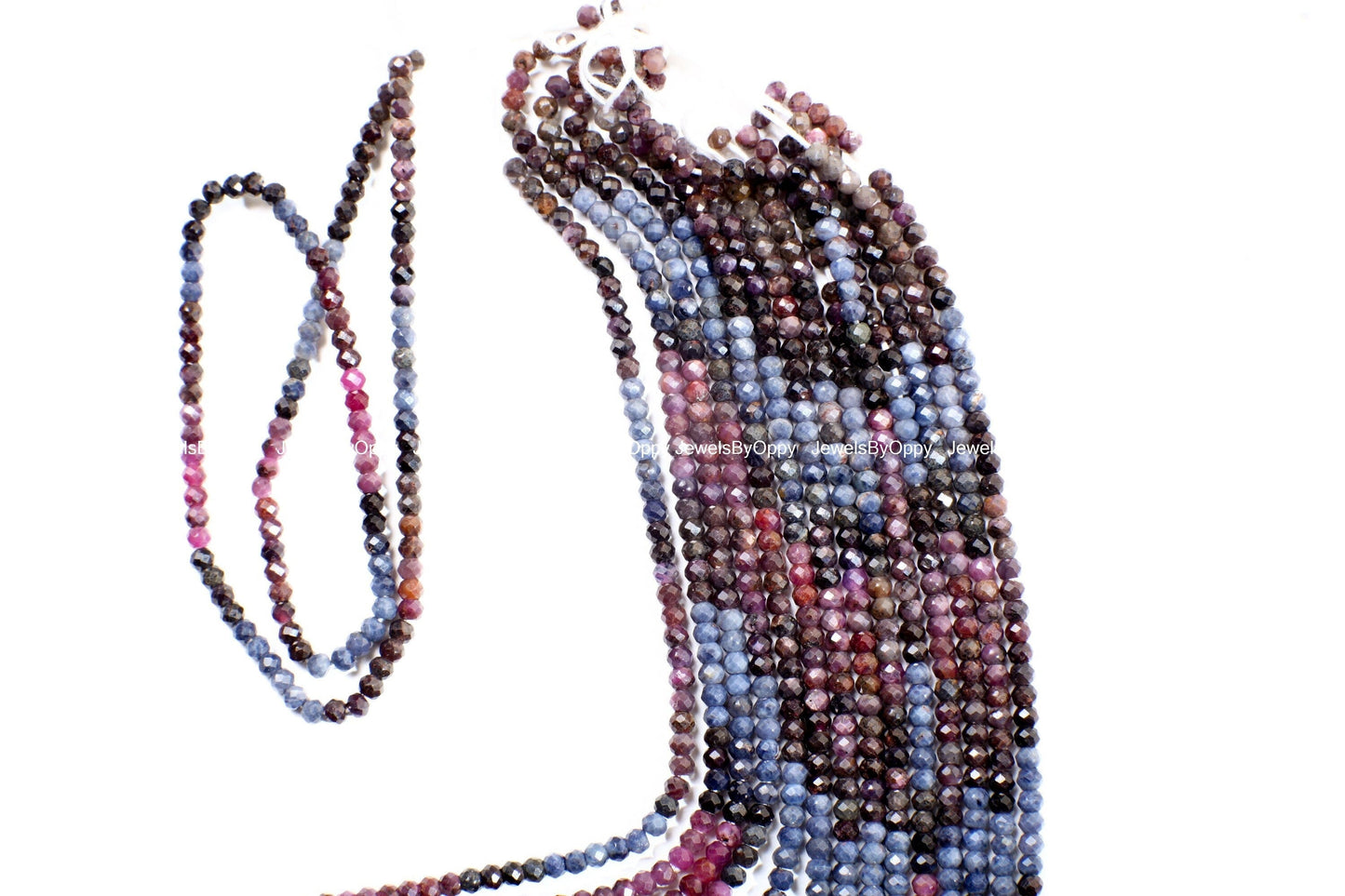 Multi Sapphire Rondelle, Natural 3mm pink Sapphire, blue Sapphire Faceted Roundel, wonder Sapphire Jewelry Making Beads in 12.75&quot; Strand