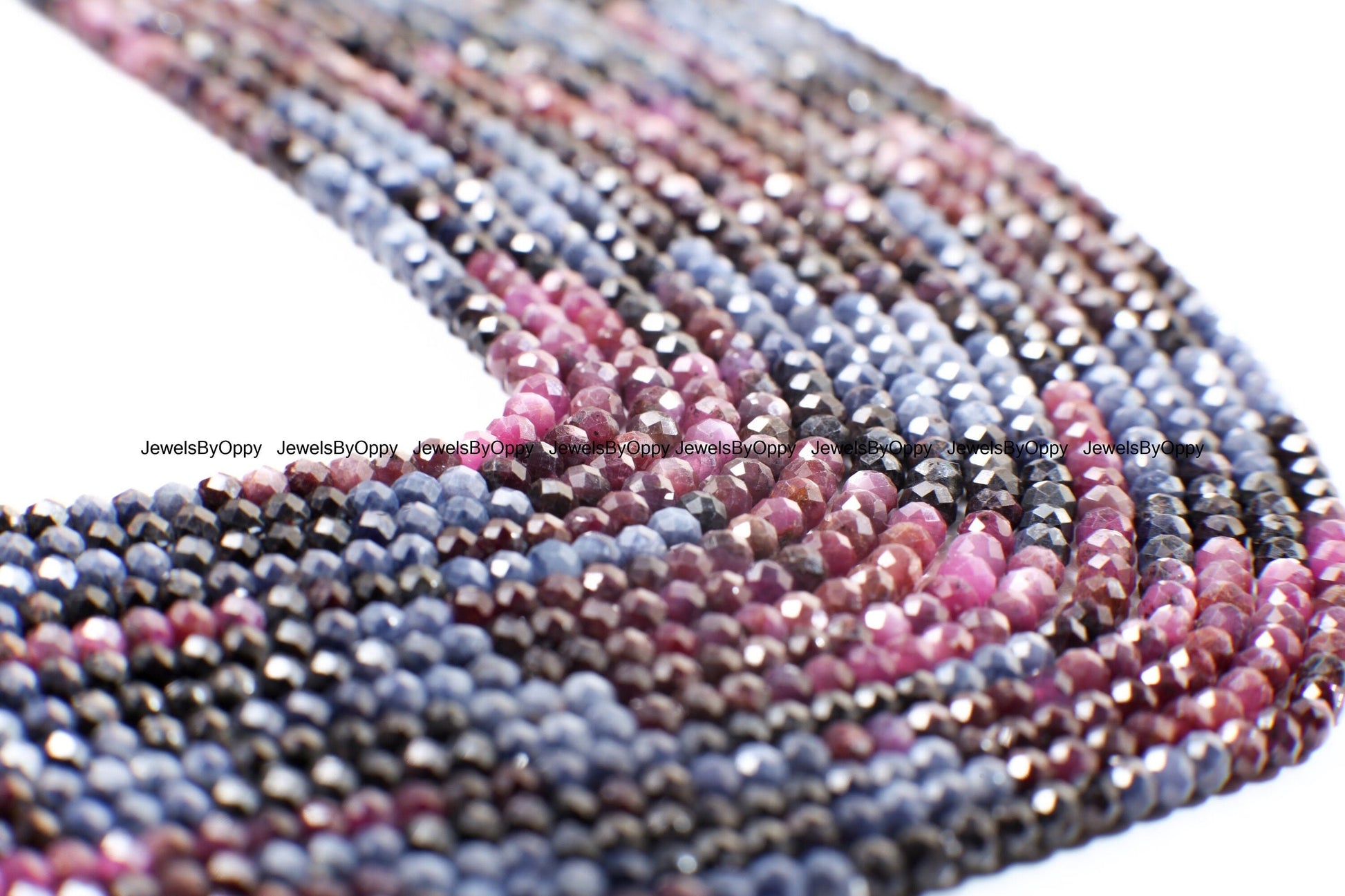 Multi Sapphire Rondelle, Natural 3mm pink Sapphire, blue Sapphire Faceted Roundel, wonder Sapphire Jewelry Making Beads in 12.75&quot; Strand