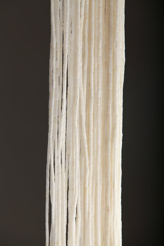 White Bamboo Coral 2x5mm Tube 16&quot; Strand