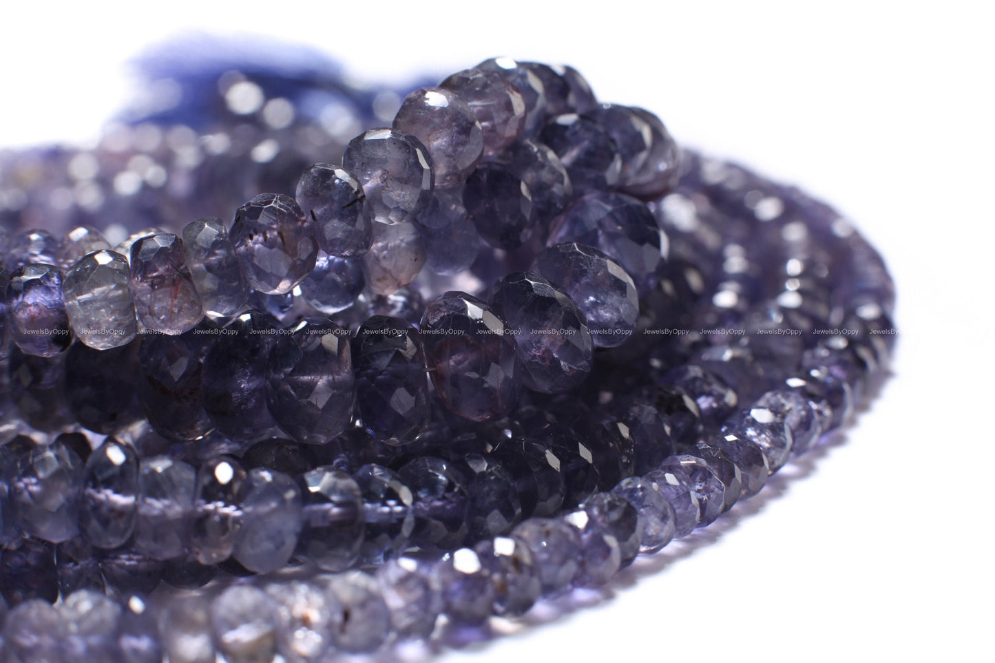 Natural Iolite Rondelle Beads, Iolite Micro Faceted denim blue beautiful Rare Gemstone for Jewelry Making Beads 8" Strand, 6, 7.5, 8,9mm