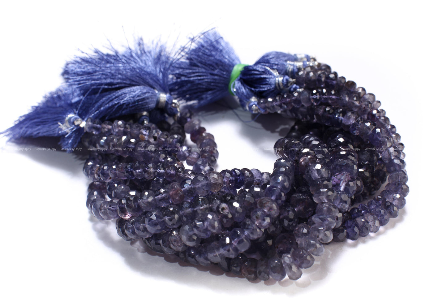 Natural Iolite Rondelle Beads, Iolite Micro Faceted denim blue beautiful Rare Gemstone for Jewelry Making Beads 8&quot; Strand, 6, 7.5, 8,9mm