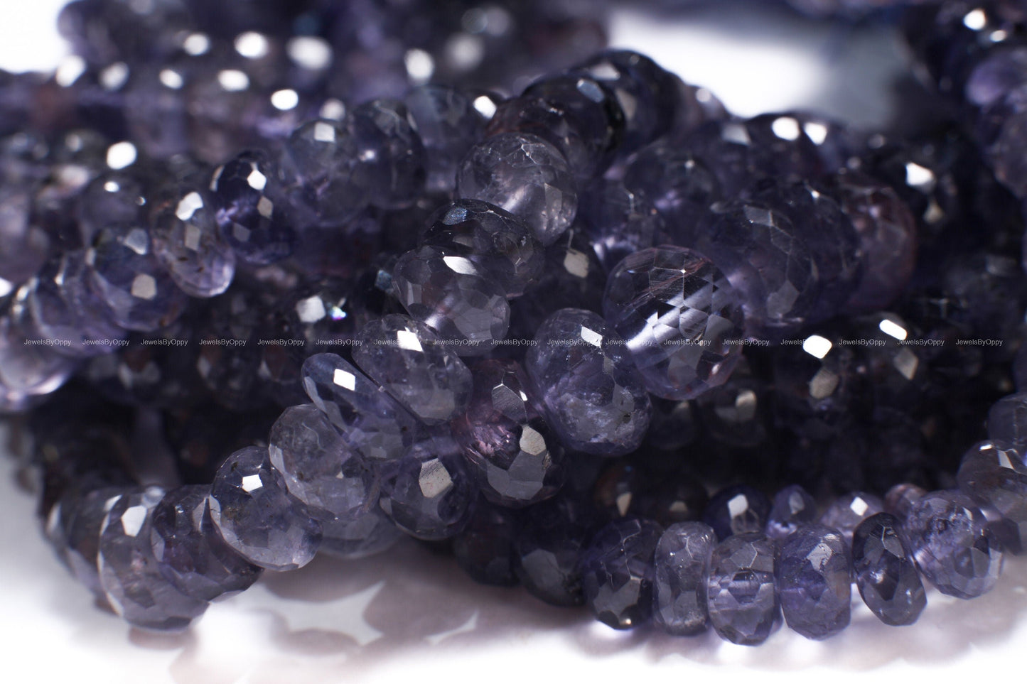 Natural Iolite Rondelle Beads, Iolite Micro Faceted denim blue beautiful Rare Gemstone for Jewelry Making Beads 8&quot; Strand, 6, 7.5, 8,9mm