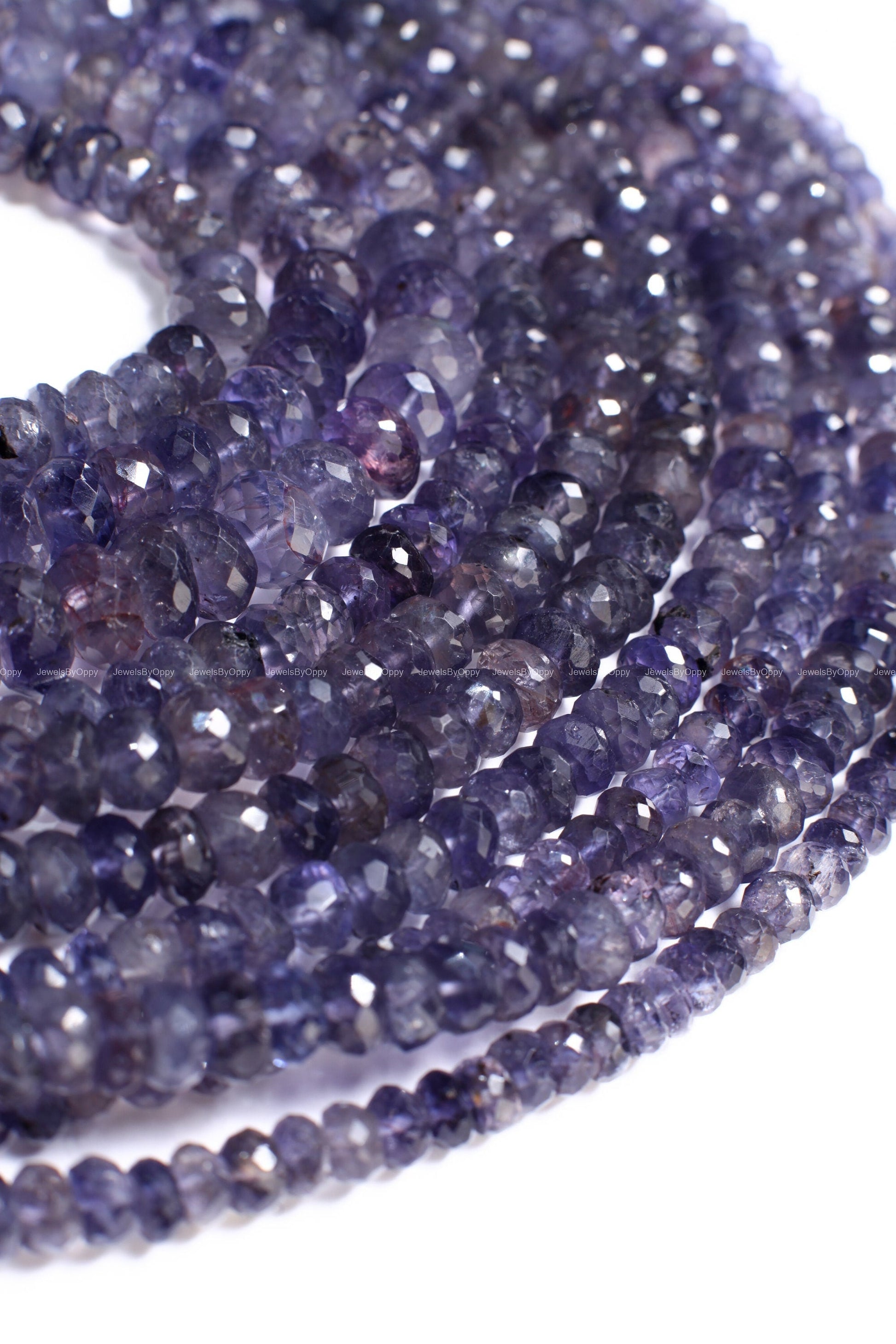 Natural Iolite Rondelle Beads, Iolite Micro Faceted denim blue beautiful Rare Gemstone for Jewelry Making Beads 8&quot; Strand, 6, 7.5, 8,9mm