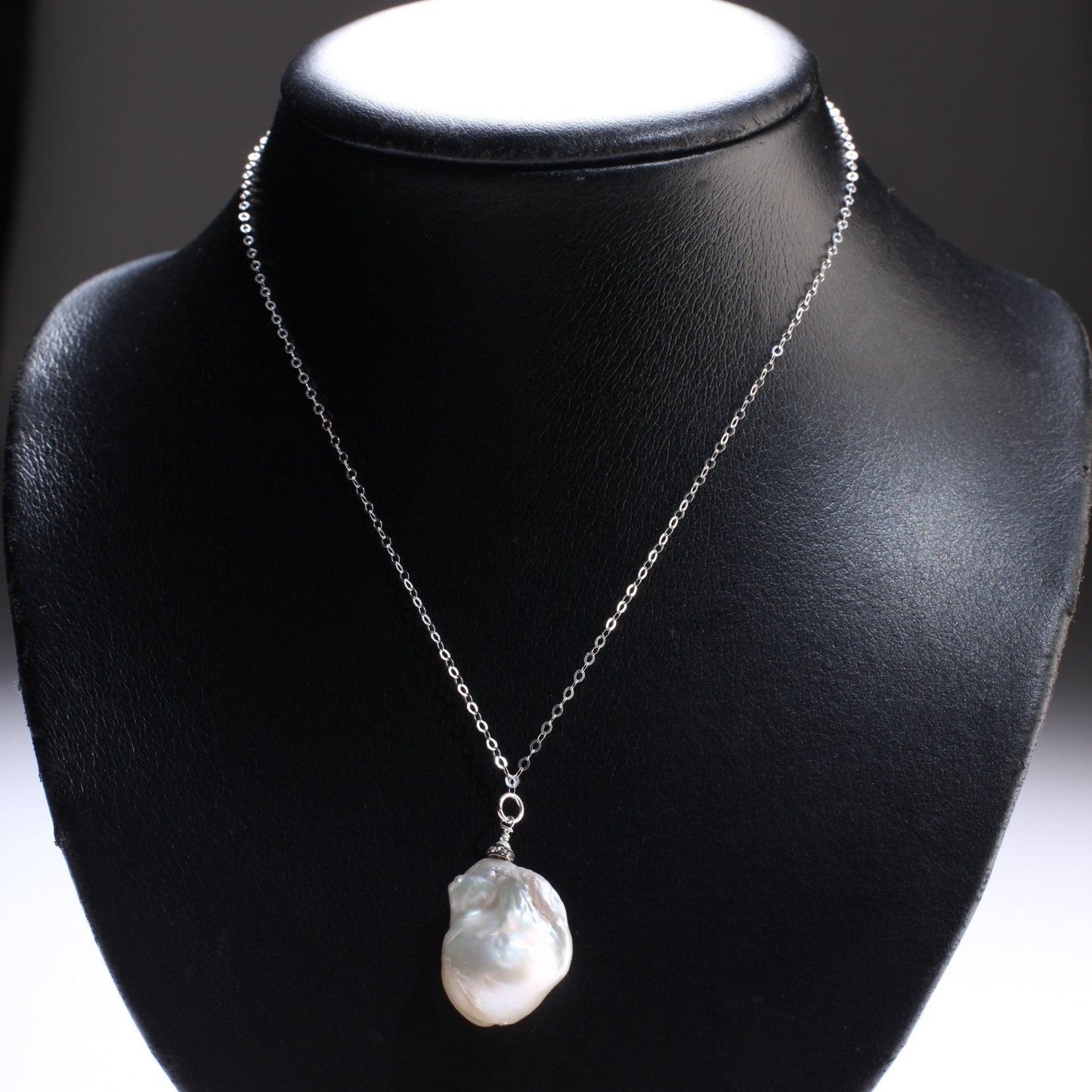 Genuine Freshwater Baroque Pearl with 925 Italian Sterling Silver Necklace
