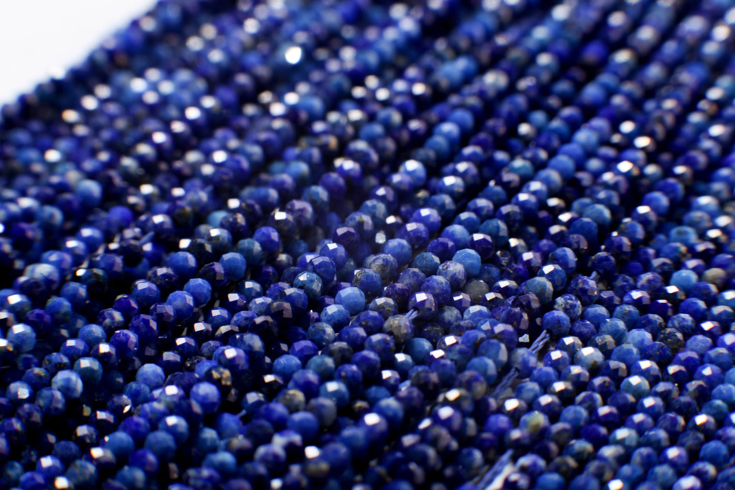 Lapis Lazuli 2mm Faceted Round Beads, Genuine Royal Blue Lapis Micro Faceted Round Beads Jewelry Making 15&quot; Strand