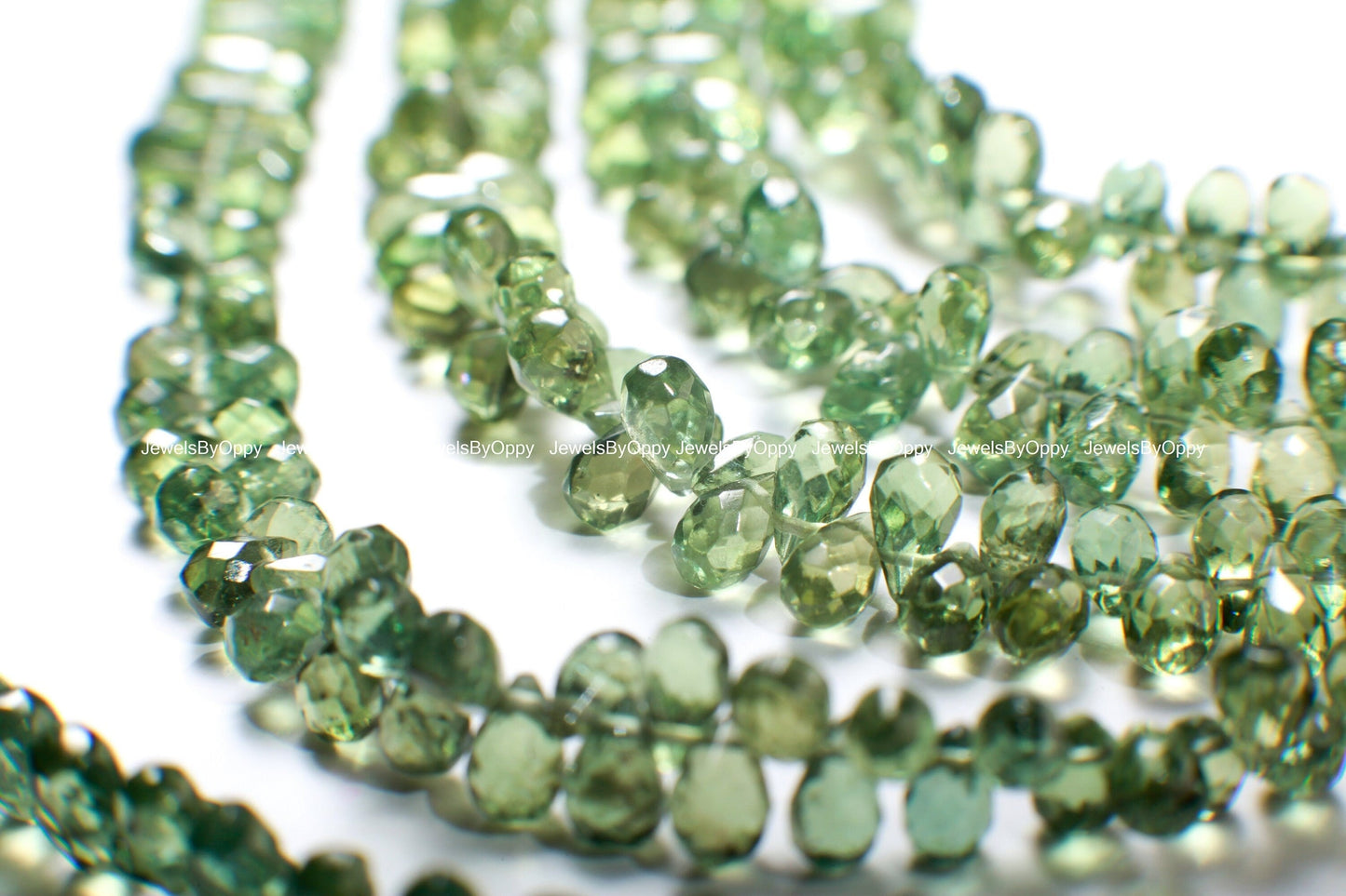 Natural Green Apatite Briolette 3x5-5x7mm Untreated Olive Green Stunning Rare Italian Gemstone, Jewelry Making drop. Sold by 10, 20 Pcs